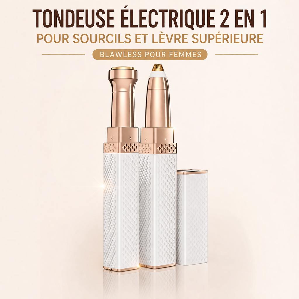 Tondeuse Électrique 2 en 1 Sourcils et Lèvre Supérieure Sans Douleur