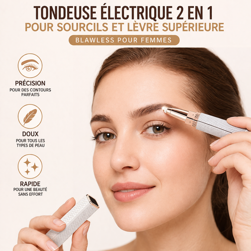 Tondeuse Électrique 2 en 1 Sourcils et Lèvre Supérieure Sans Douleur